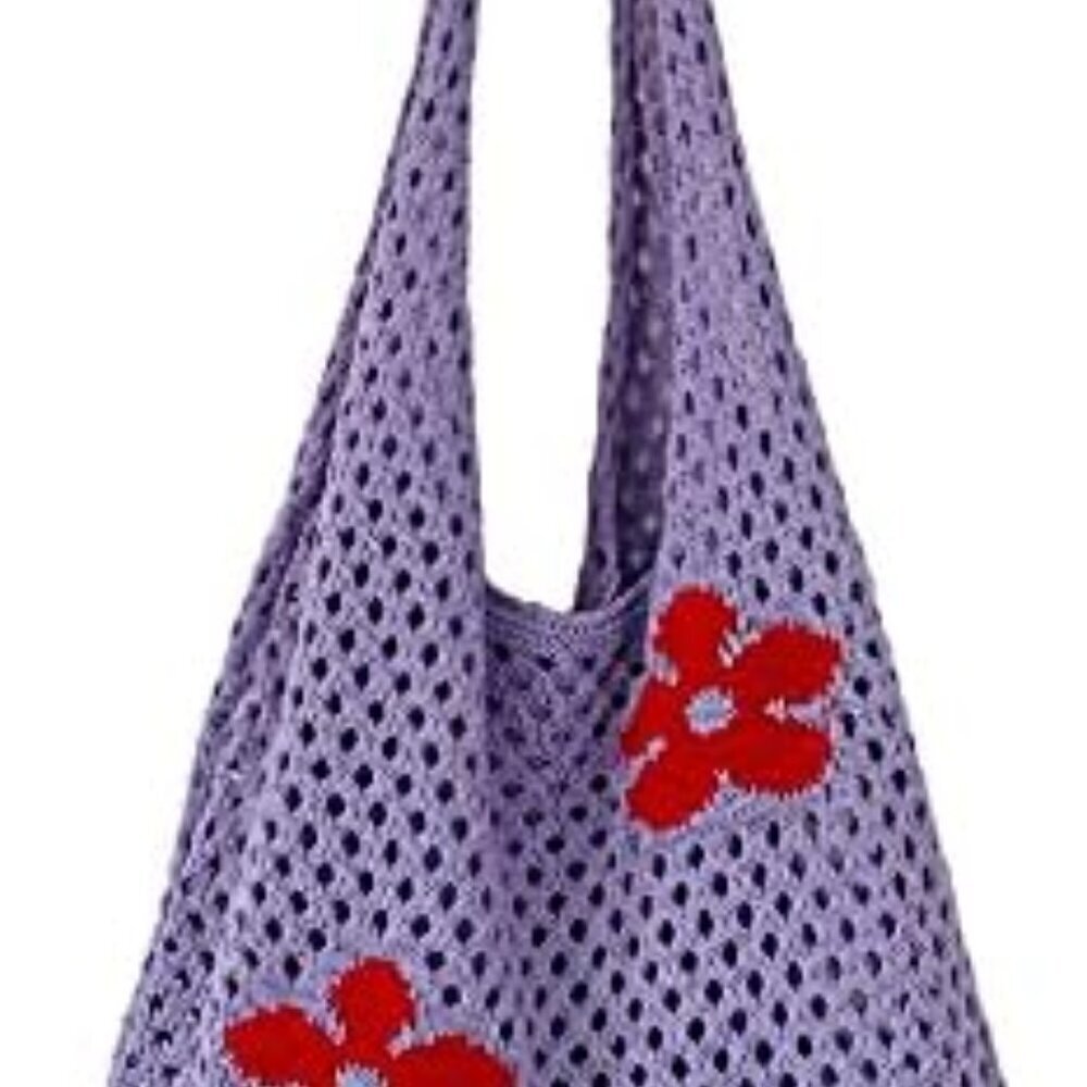 Crochet Tote Bag Fairycore Hobo Bag for Women Fairy Grunge Aesthetic Large